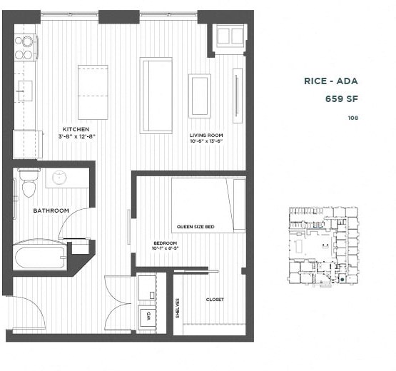 Rice Alcove Floor Plan Rice Alcove Floor Plan at The Hill Apartments